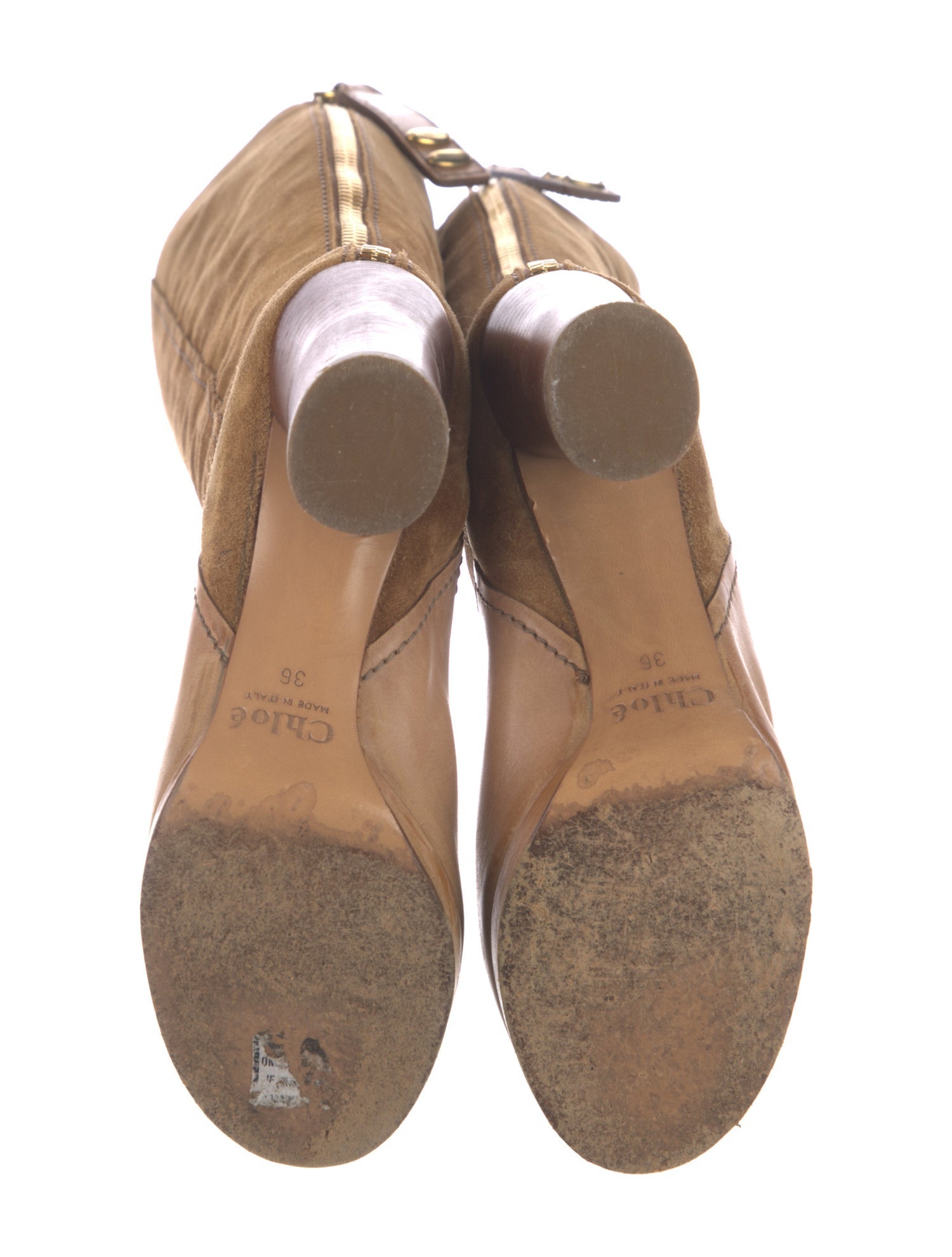 Chloé Suede Colorblock Pattern Boots